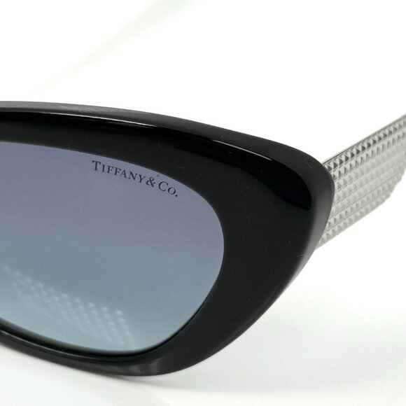 Tiffany & Co Sunglasses Silver Diamond Point Cats Eye Black Blue TF4158 8001/9S main image 6